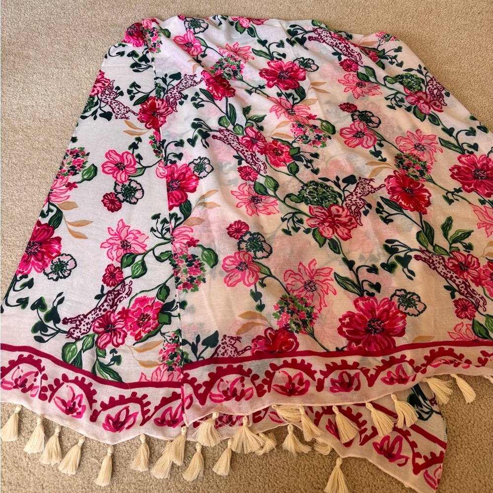 Lilly Pulitzer Pink Resort Scarf in Coconut Safari Sanctuary